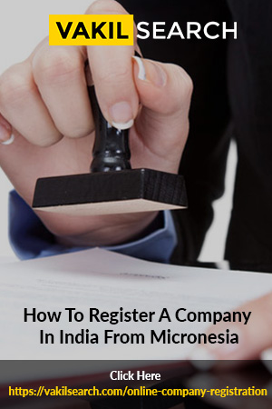 An official stamping legal papers for Registering A Company in India from Micronesia.